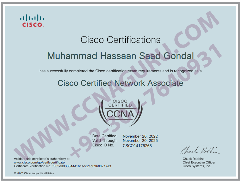 CCNA certificate in USA