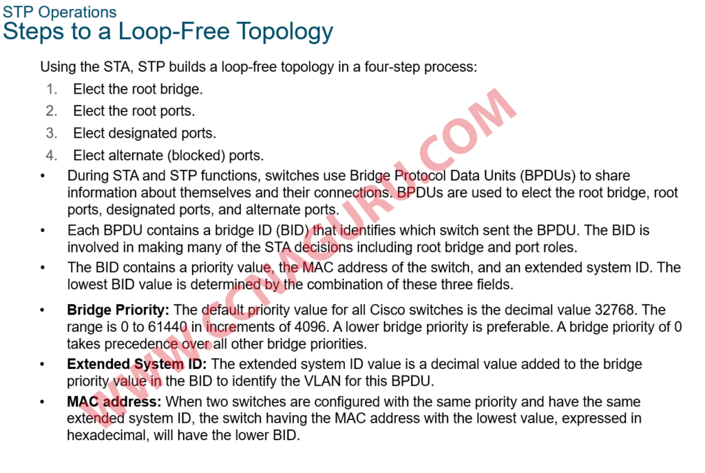 Steps for loop free topology?