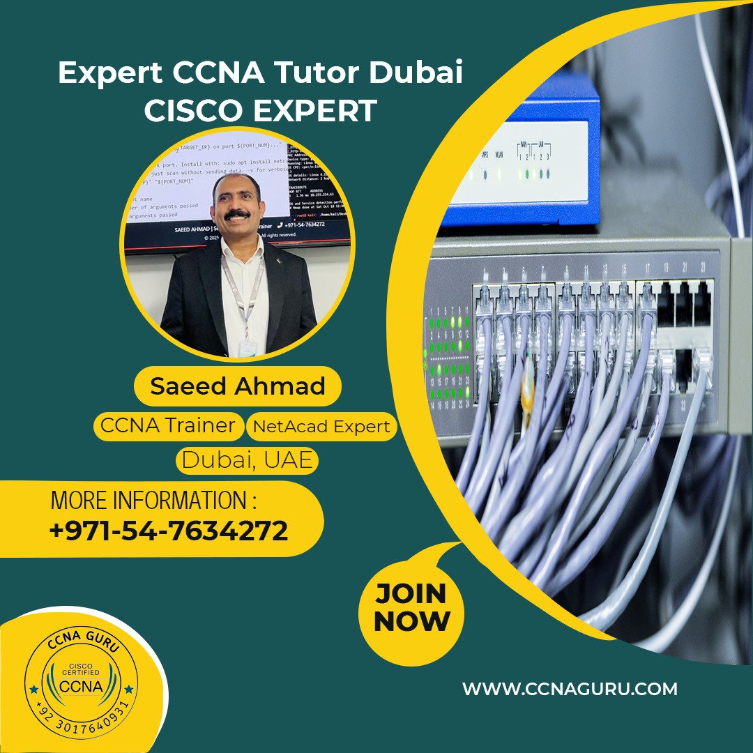Saeed Ahmad - Best CCNA Tutor in Dubai teaching Cisco 200-301 lab