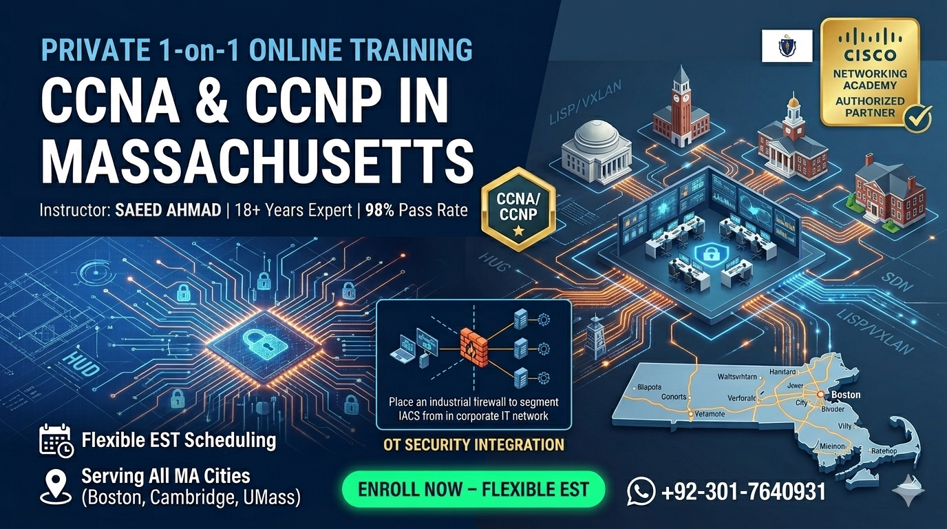 Cisco CCNA 2.0 and CCNP Enterprise Bootcamps in Boston, Worcester, Cambridge, Springfield, and surrounding Massachusetts cities.
