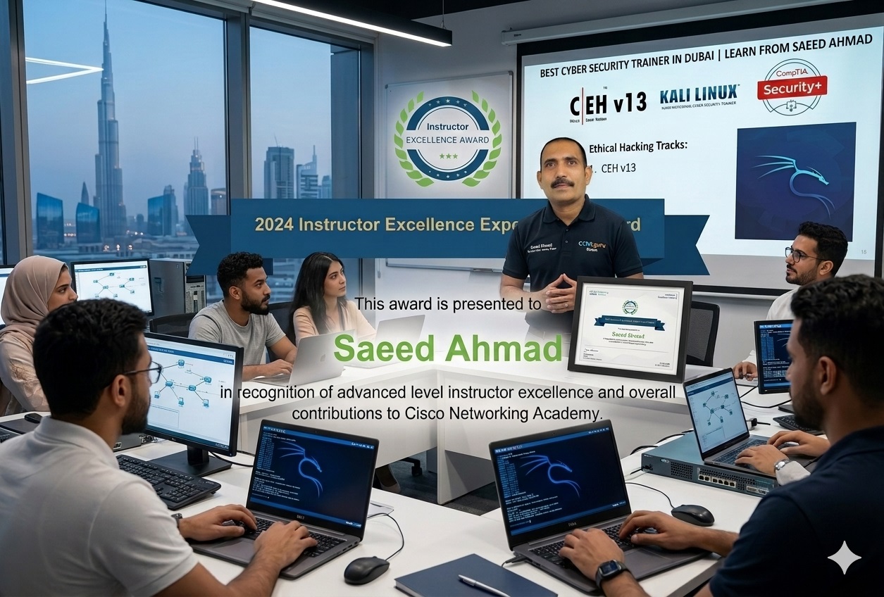 Best Cyber Security Trainer in Dubai - Saeed Ahmad teaching Kali Linux and CEH v13