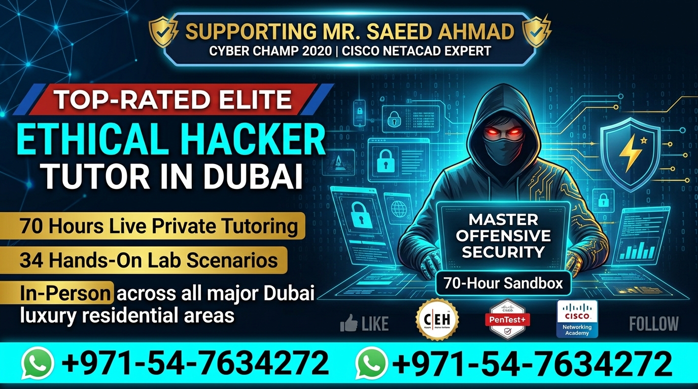 Ethical Hacker Training Classes in Dubai UAE - CEH, Penetration Testing, Cyber Security Training in Bur Dubai, Deira, Business Bay, Dubai Marina, JLT, Al Barsha, JVC and Downtown Dubai