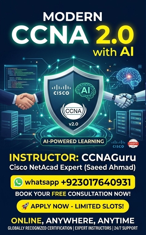 Saeed Ahmad (CCNA Guru) - Award-Winning NetAcad Expert Instructor & Cyber Champ offering elite Cisco CCNA certification training classes in Boston, Massachusetts, USA.
